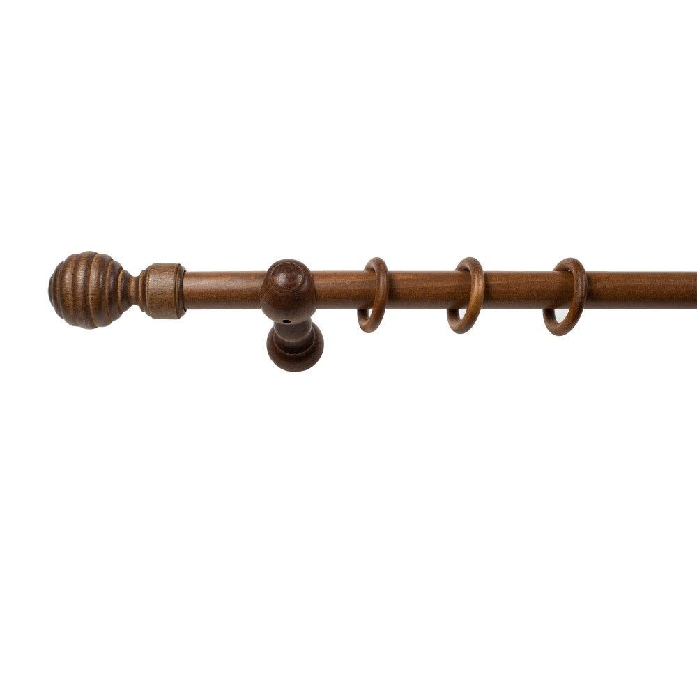 Galerie simpla lemn masiv Regal, consola clasica, nuanta nuc, 360 cm - KIT COMPLET