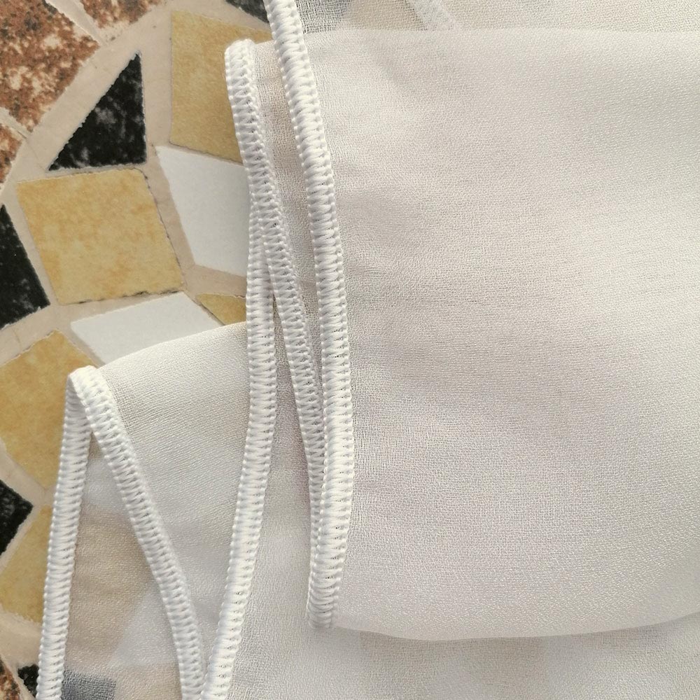 Sheer curtain with wide drapery