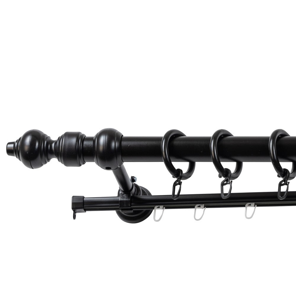 Galerie metal infoliat Filigrano, culoare negru, 300 cm - SINA U INCLUSA