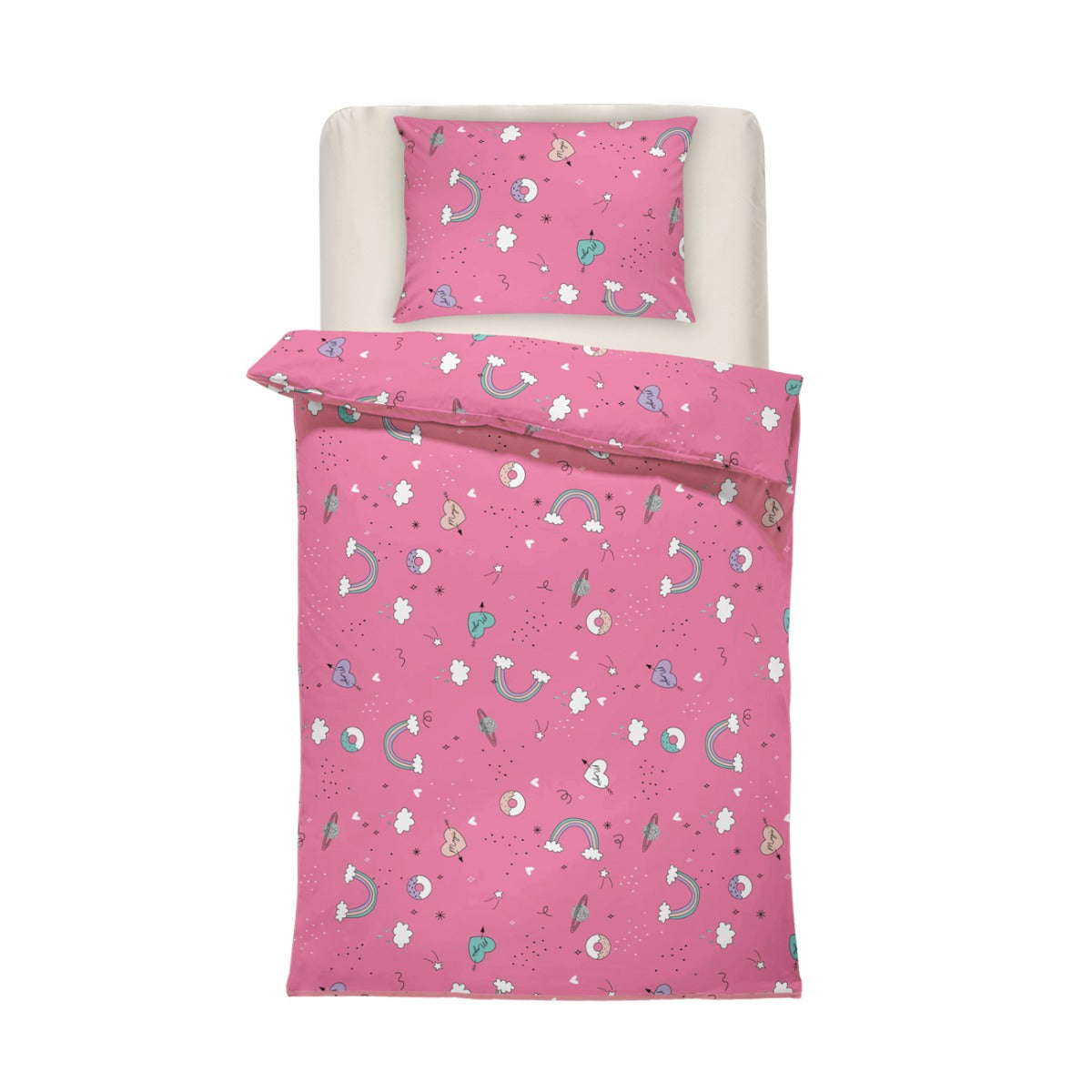 Lenjerie de pat pentru bebelusi UNICORN 2 Bumbac Ranforce 100% 3 piese