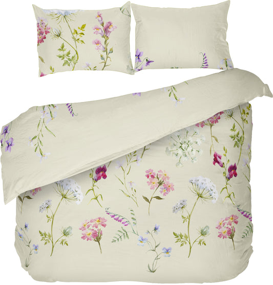 Lenjerie de pat fara cearsaf de pat BOTANICA 100% bumbac ranforce 3 piese