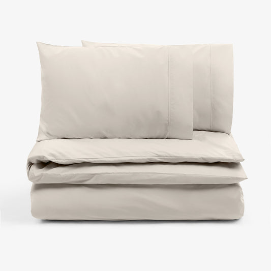 Lenjerie de pat fara cearsaf de pat GRI DESCHIS PERCALE 3 piese