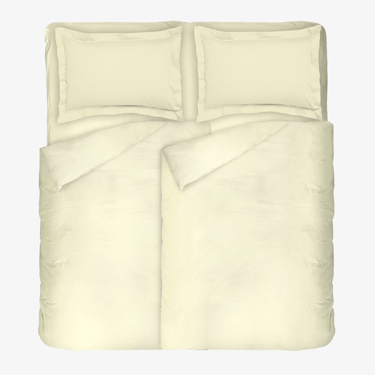 Lenjerie de pat de lux ECRU 100% bumbac satinat 5 piese