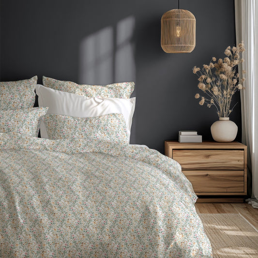 Lenjerie de pat fara cearsaf de pat FIORI 100% bumbac ranforce 2 piese