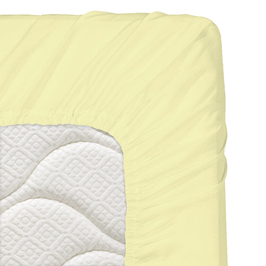 Fitted sheet for babies LIGHT YELLOW 70/140/16 cm