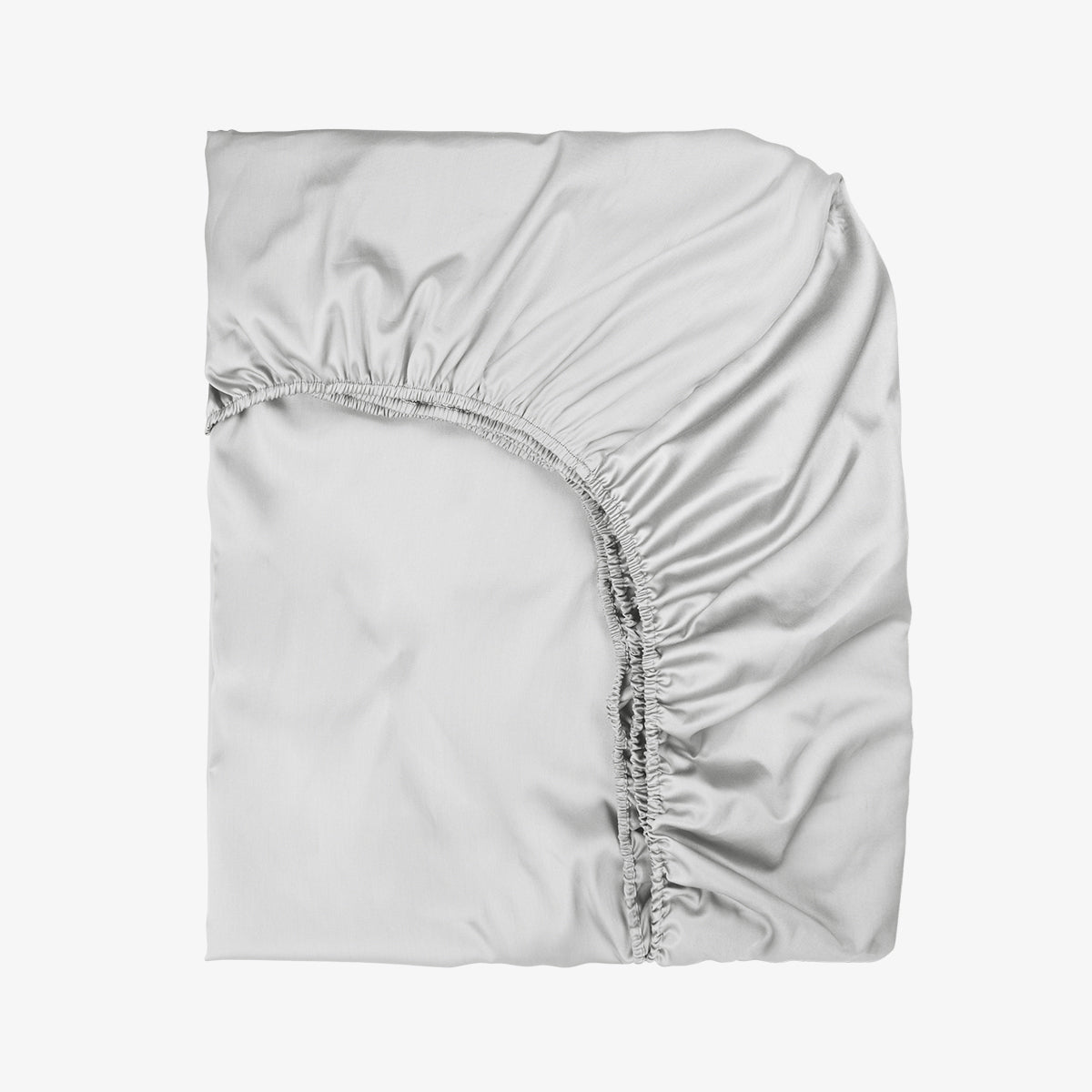 Fitted sheet SATEEN SILVERY 200/200/25 cm 100% satin cotton