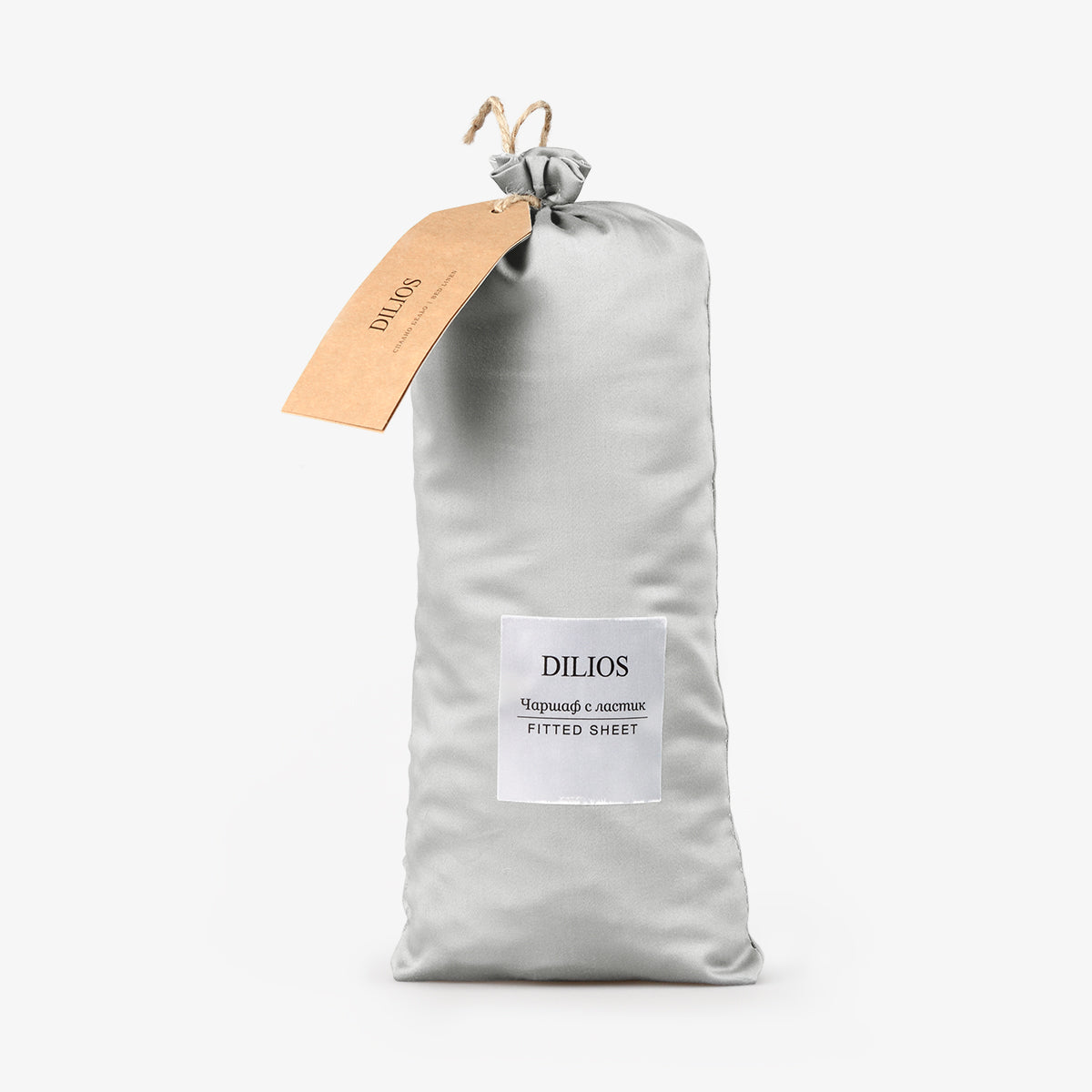 Fitted sheet SATEEN SILVERY 200/200/25 cm 100% satin cotton