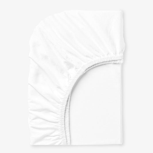 Cearsaf de pat cu elastic ALB  200/200/25 cm 100% bumbac ranforce