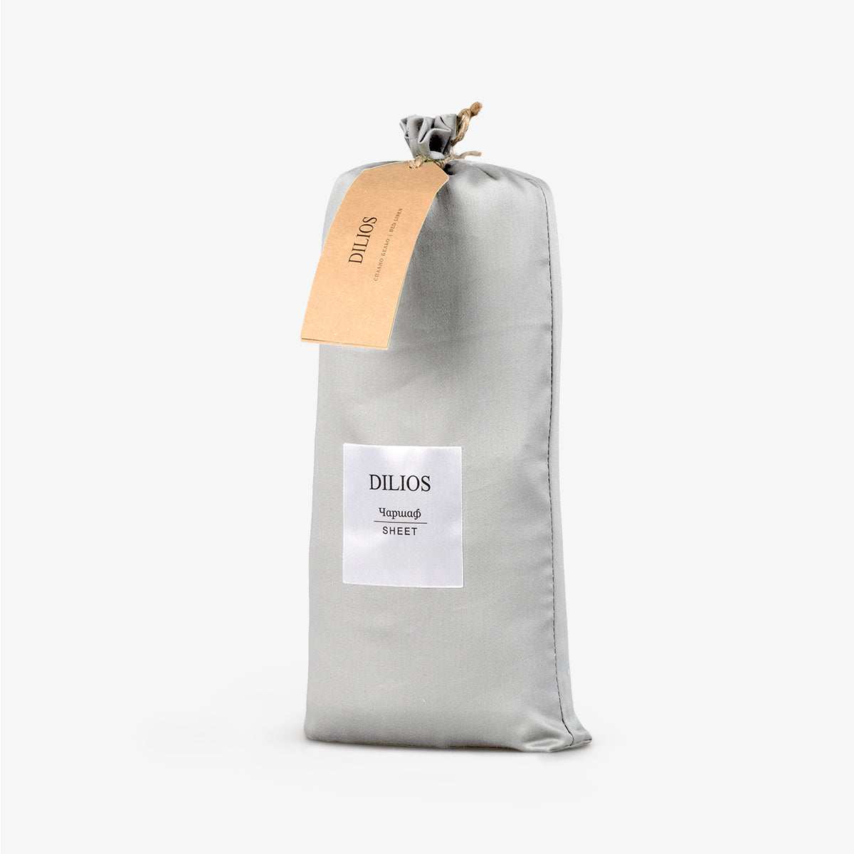 Cearsaf de pat normal SATEEN SILVERY 150/260 cm 100% bumbac satinat