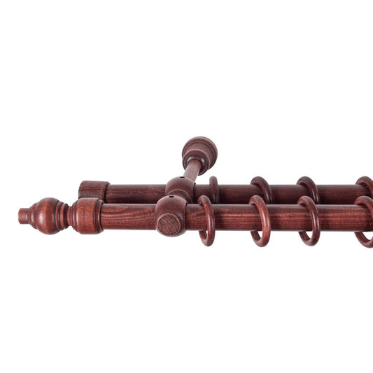 Double gallery Filigrano solid wood, mahogany shade, 320 cm - COMPLETE KIT 