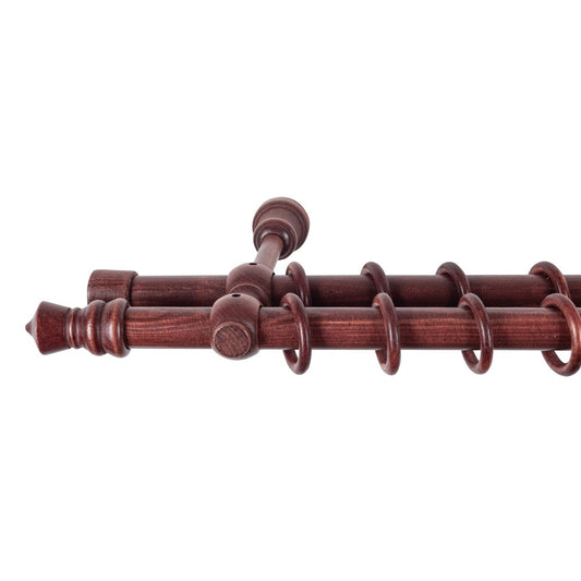 Galerie dubla lemn masiv King, nuanta mahon, 400 cm - KIT COMPLET