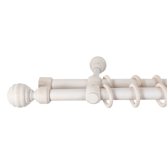 Galerie dubla lemn masiv Regal, nuanta alb-antic, 400 cm - KIT COMPLET