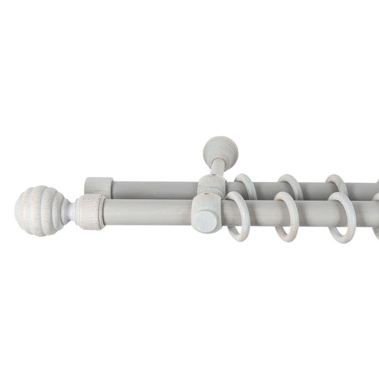 Galerie dubla lemn masiv Regal, nuanta gri-antic, 300 cm - KIT COMPLET