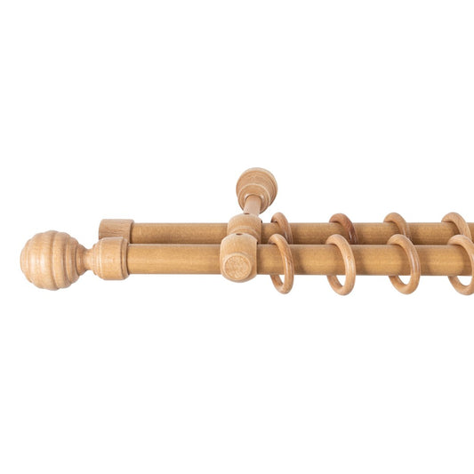 Galerie dubla lemn masiv Regal, nuanta stejar, 360 cm - KIT COMPLET