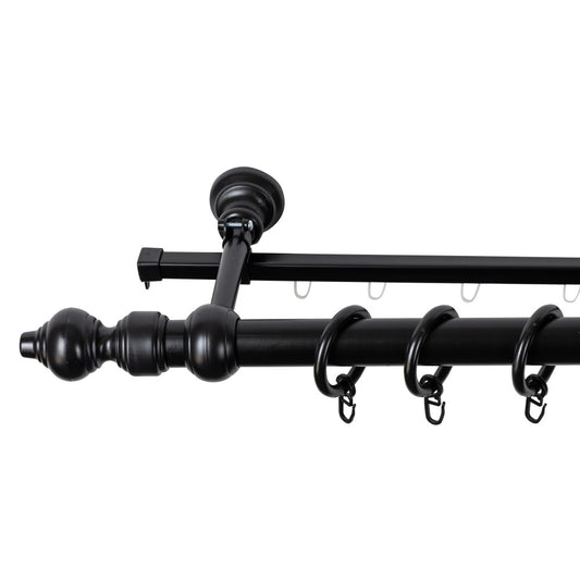 Galerie metal infoliat Filigrano, culoare negru, 140 cm - SINA U INCLUSA