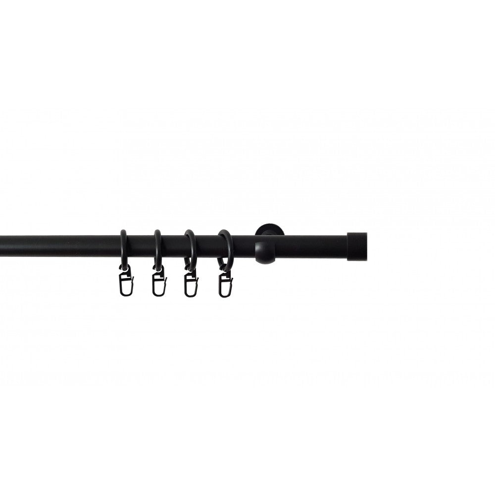 Galerie metal Kappe, nuanta negru, 200 cm - KIT COMPLET