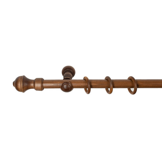 Galerie simpla lemn masiv Ares, consola clasica, nuanta nuc, 120 cm - KIT COMPLET