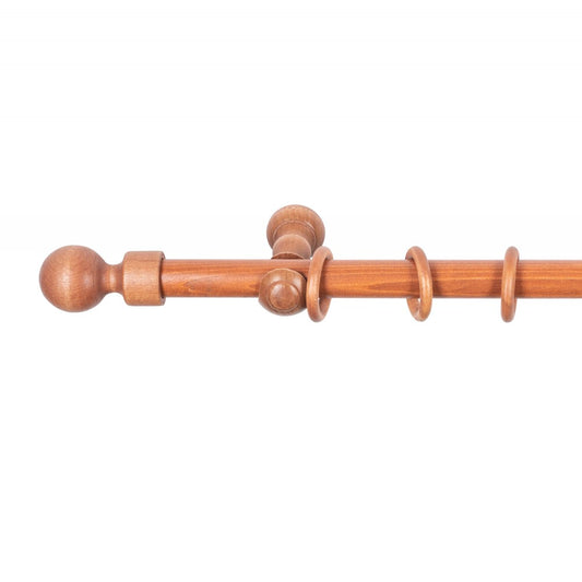 Galerie simpla lemn masiv Giro, consola clasica, nuanta cires, 360 cm - KIT COMPLET
