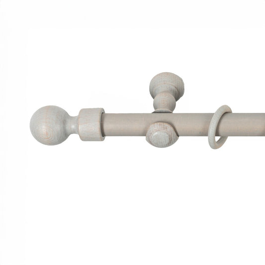 Galerie simpla lemn masiv Giro, consola clasica, nuanta gri-antic, 120 cm - KIT COMPLET