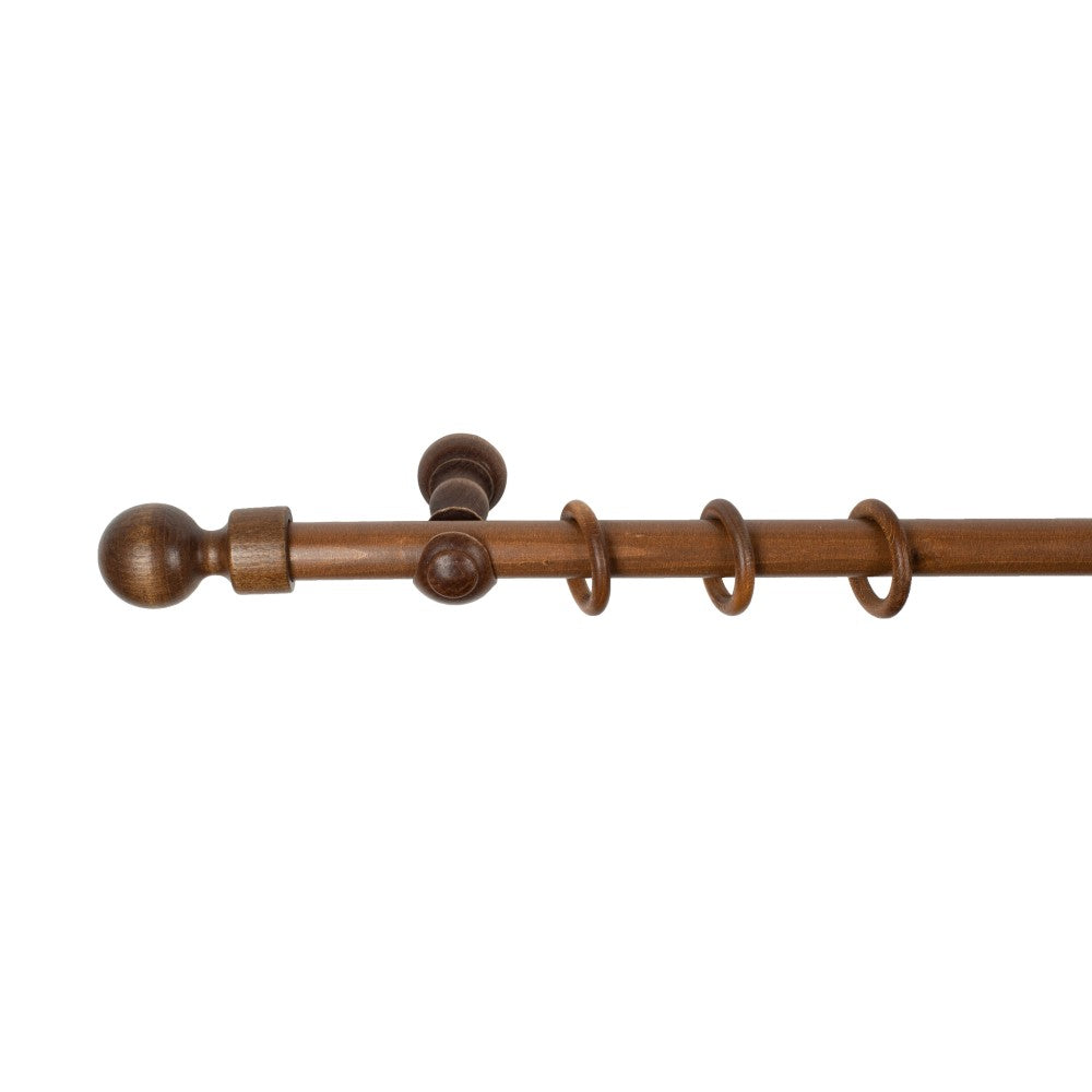 Galerie simpla lemn masiv Giro, consola clasica, nuanta nuc, 320 cm - KIT COMPLET