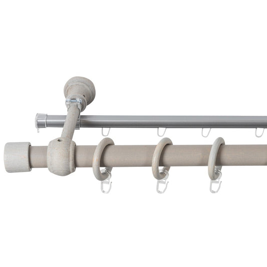 Simple solid wood gallery Cafiro, antique gray shade, 160 cm - U-RAIL INCLUDED 