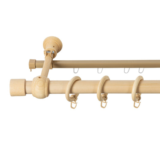 Simple solid wood Cafiro gallery, natural shade, 140 cm - U-RAIL INCLUDED 