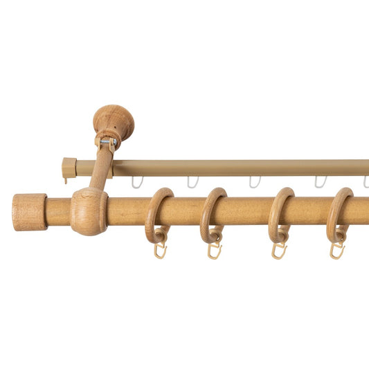 Simple solid wood Cafiro gallery, oak shade, 260 cm - U-RAIL INCLUDED 