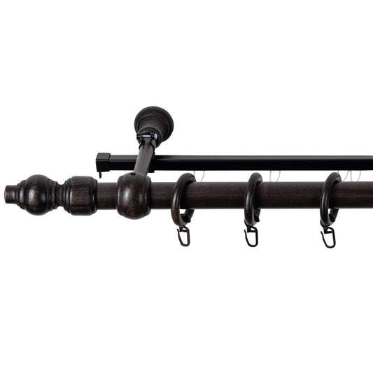 Simple gallery solid wood Filigrano, wenge shade, 120 cm - U-RAIL INCLUDED 