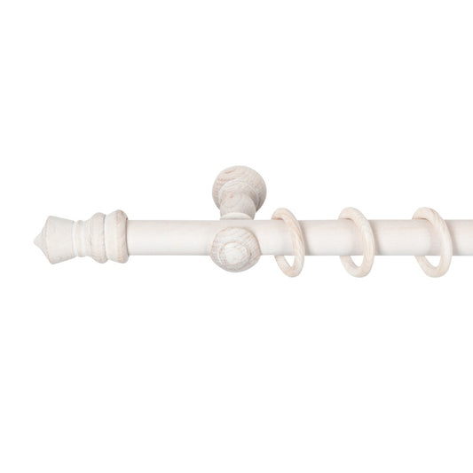Galerie simpla lemn masiv King, consola clasica, nuanta alb-antic, 280 cm - KIT COMPLET