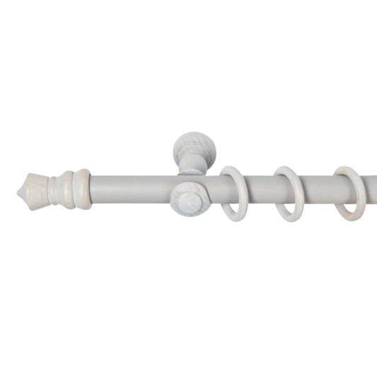 Galerie simpla lemn masiv King, consola clasica, nuanta gri-antic, 300 cm - KIT COMPLET