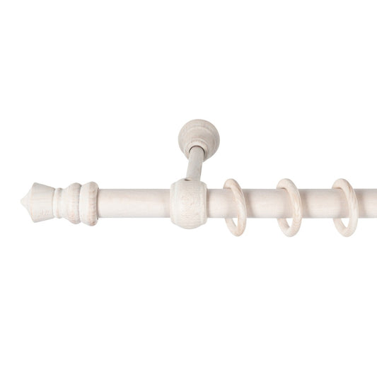 Galerie simpla lemn masiv King, consola standard, nuanta alb-antic, 120 cm - KIT COMPLET