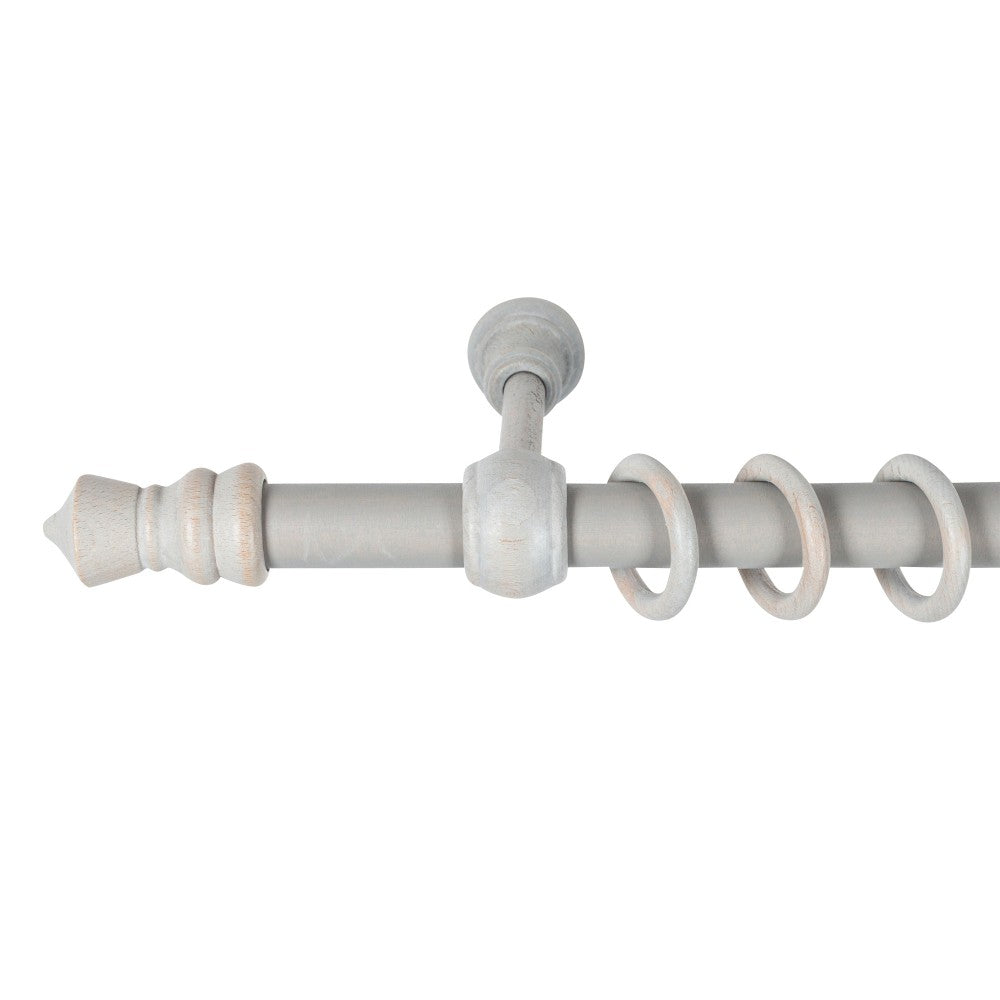Galerie simpla lemn masiv King, consola standard, nuanta gri-antic, 200 cm - KIT COMPLET