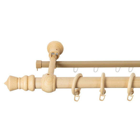 Simple solid wood gallery King, natural shade, 200 cm - U-RAIL INCLUDED 