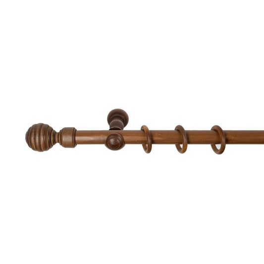 Galerie simpla lemn masiv Regal, consola clasica, nuanta nuc, 180 cm - KIT COMPLET