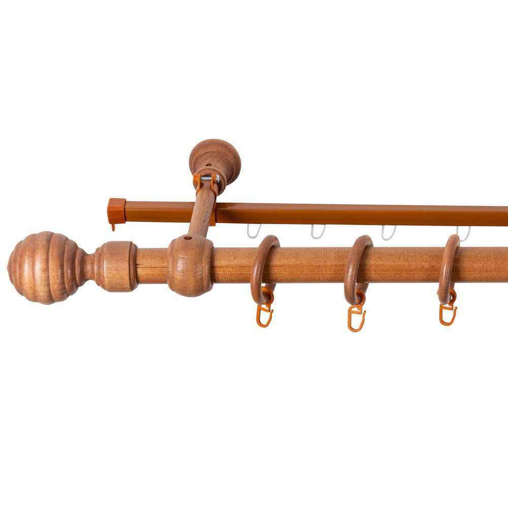 Simple solid wood gallery Regal, cherry shade, 160 cm - U-RAIL INCLUDED 