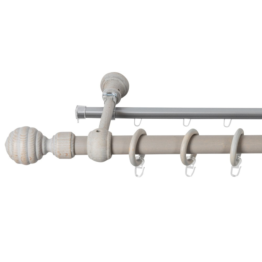 Simple solid wood gallery Regal, antique gray shade, 220 cm - U-RAIL INCLUDED 