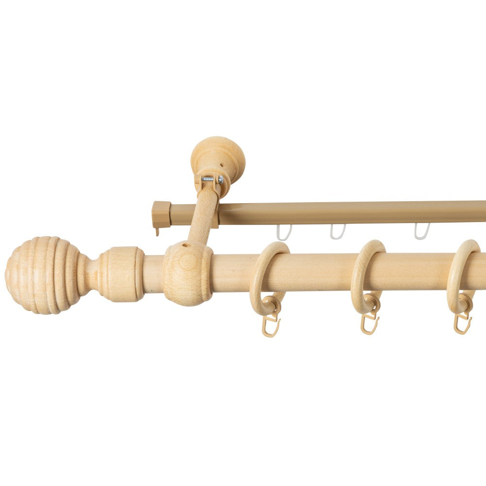 Simple solid wood gallery Regal, natural shade, 140 cm - U-RAIL INCLUDED 