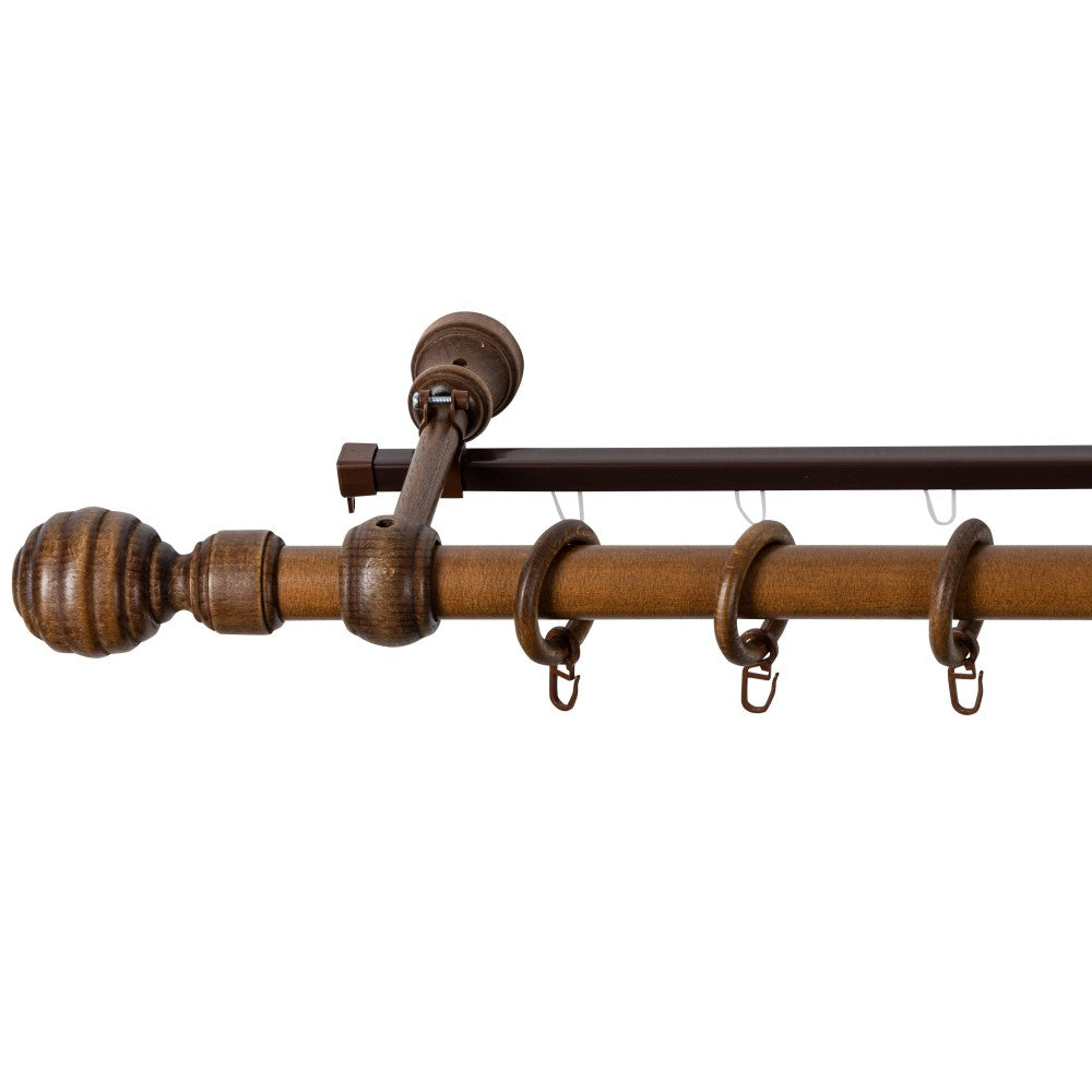 Simple solid wood gallery Regal, walnut shade, 160 cm - U-RAIL INCLUDED 