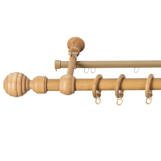 Simple solid wood gallery Regal, oak shade, 280 cm - U-RAIL INCLUDED 