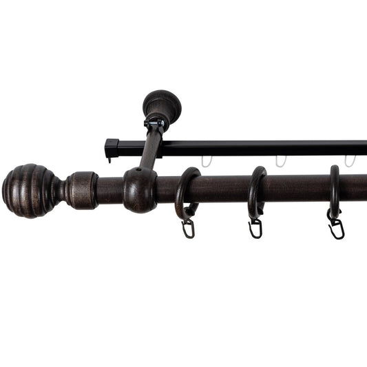 Simple solid wood Regal gallery, wenge shade, 140 cm - U-RAIL INCLUDED 