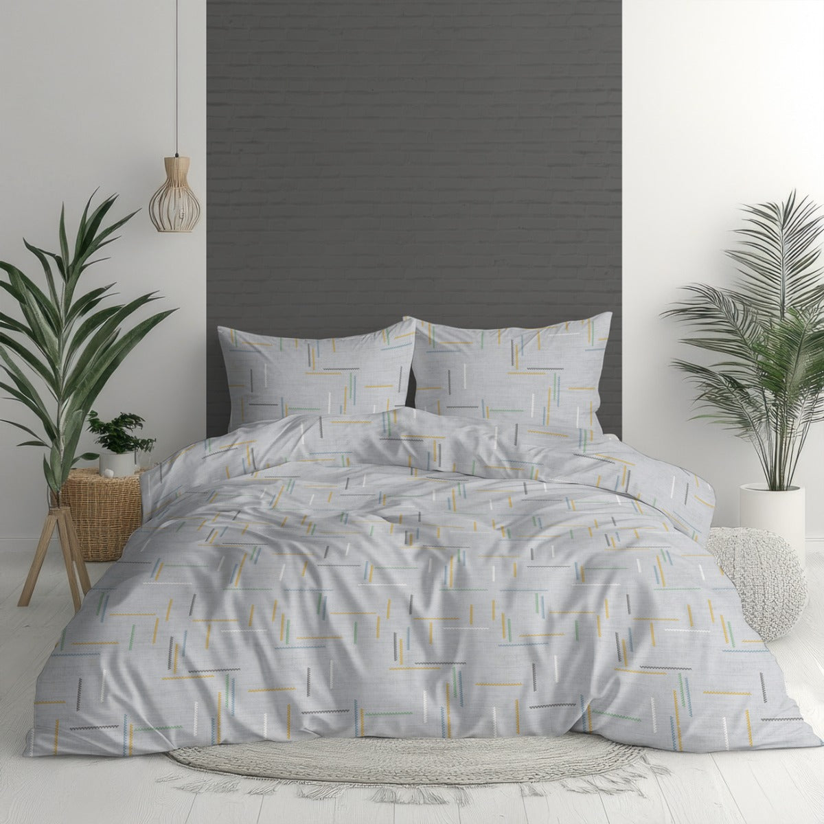 Lenjeria de pat GREYSON 100% Bumbac Ranforce 3 piese