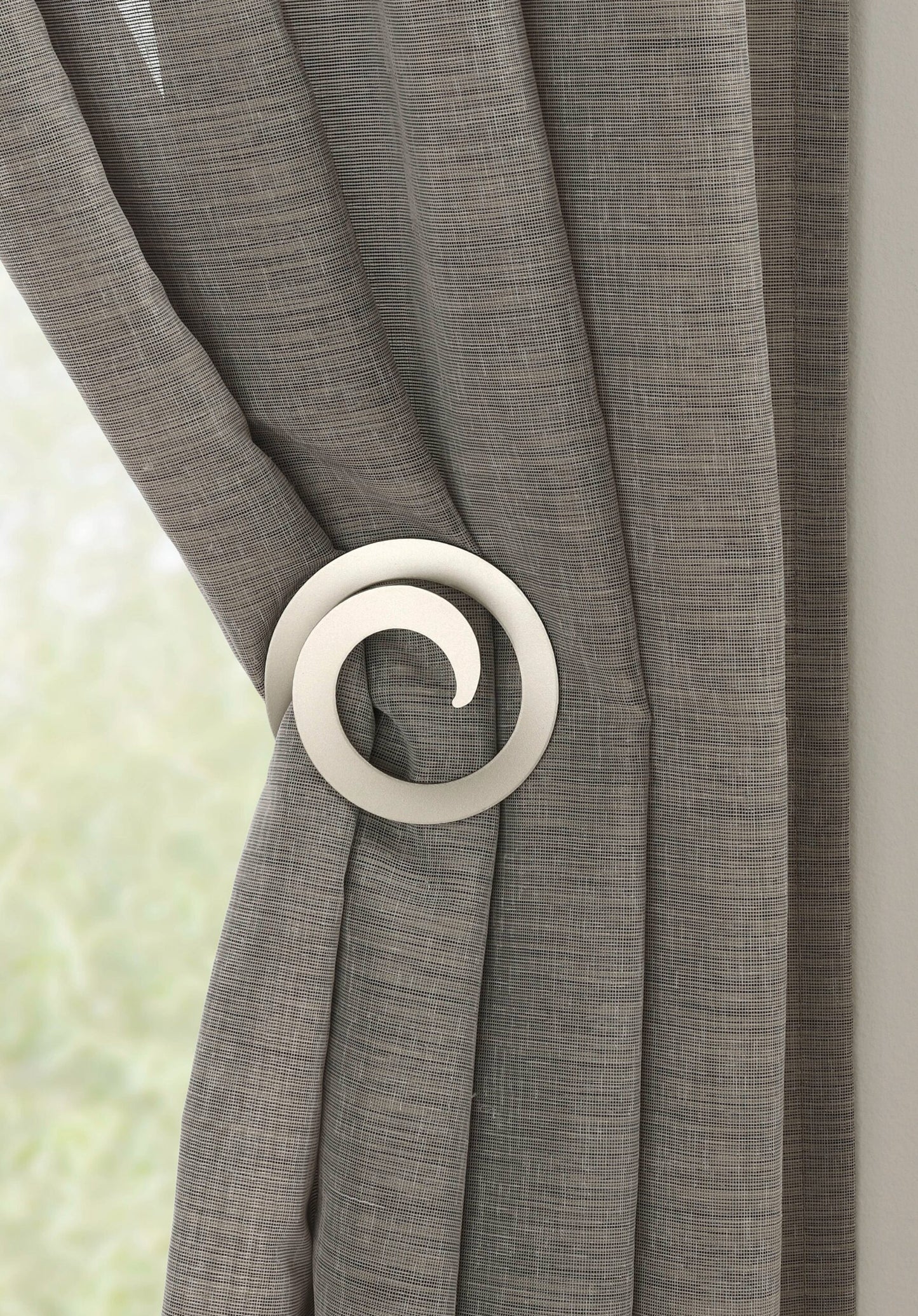 Consolă draperie melc argintiu