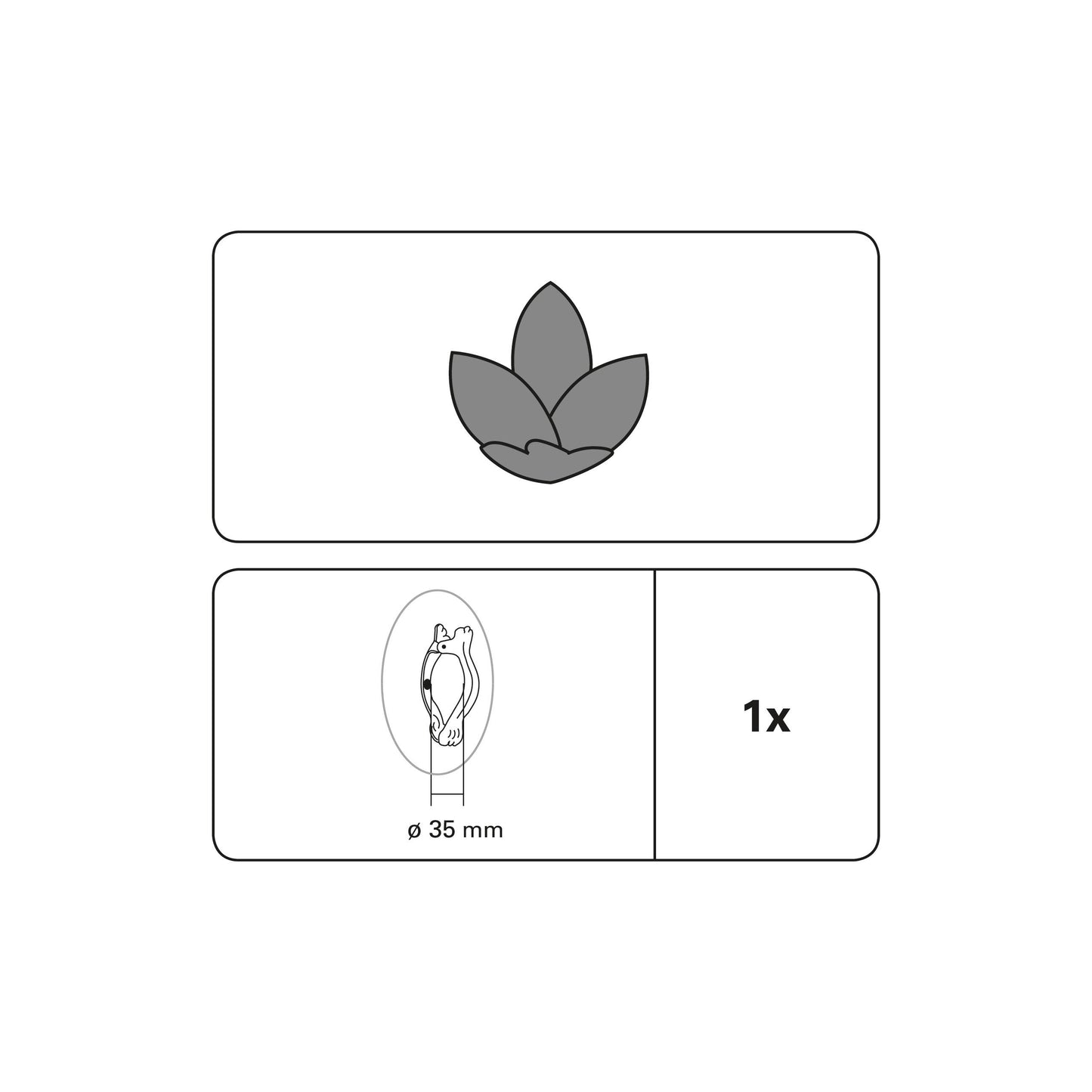 Decorative clip Flower Matt silver