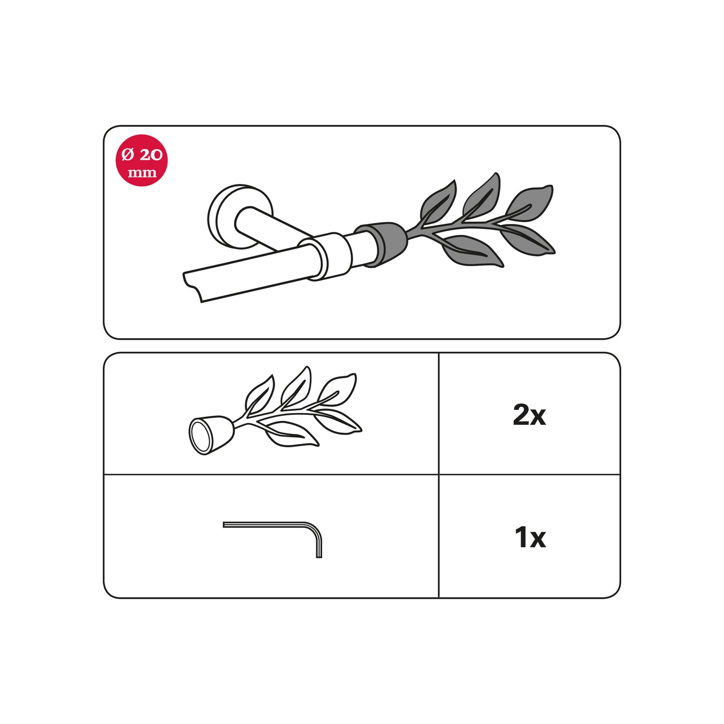 Capete Romana Leaf 20mm Auriu antic