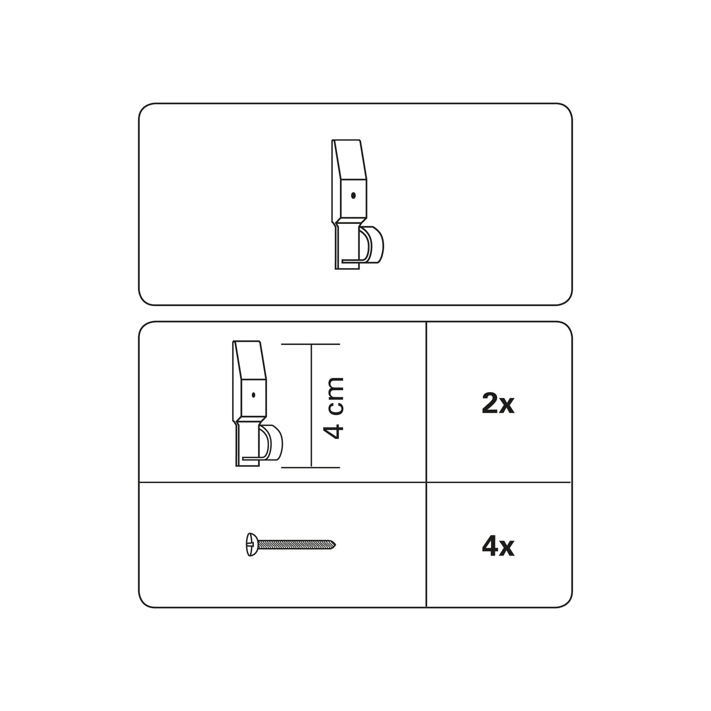 Cârlig drapaj Sina Inox 4cm
