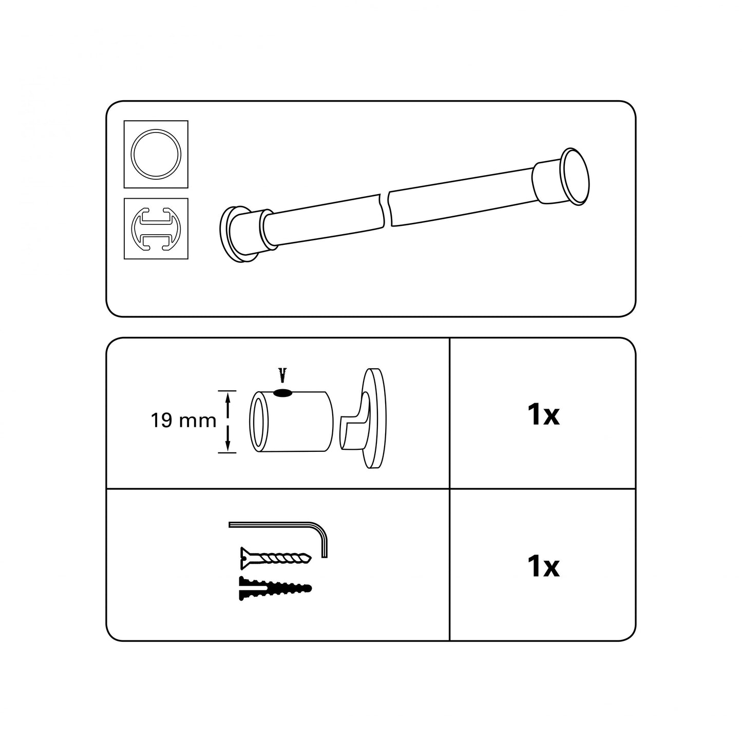 Consolă de perete Europa 19mm Bronz