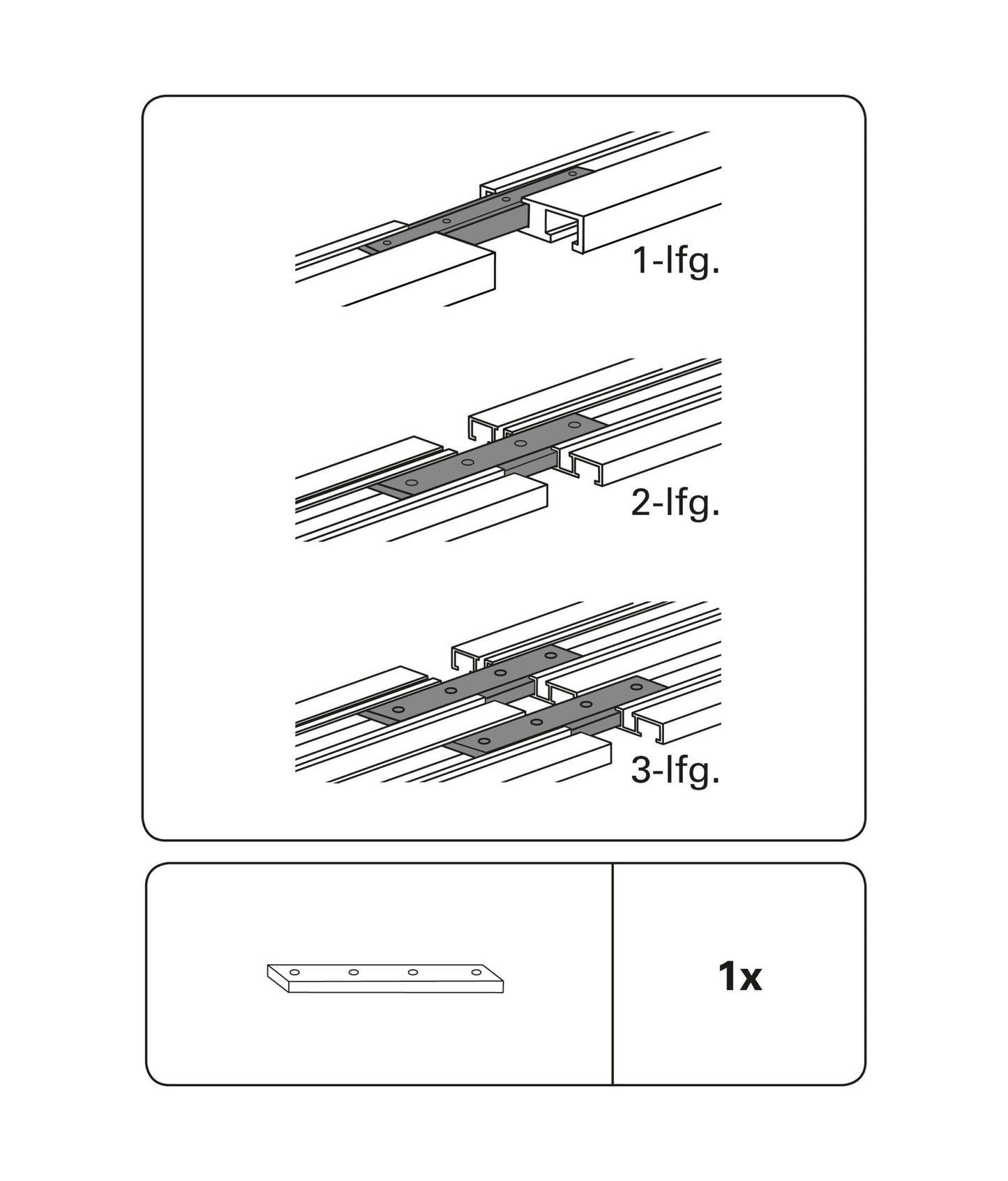 Element îmbinare șine din aluminiu