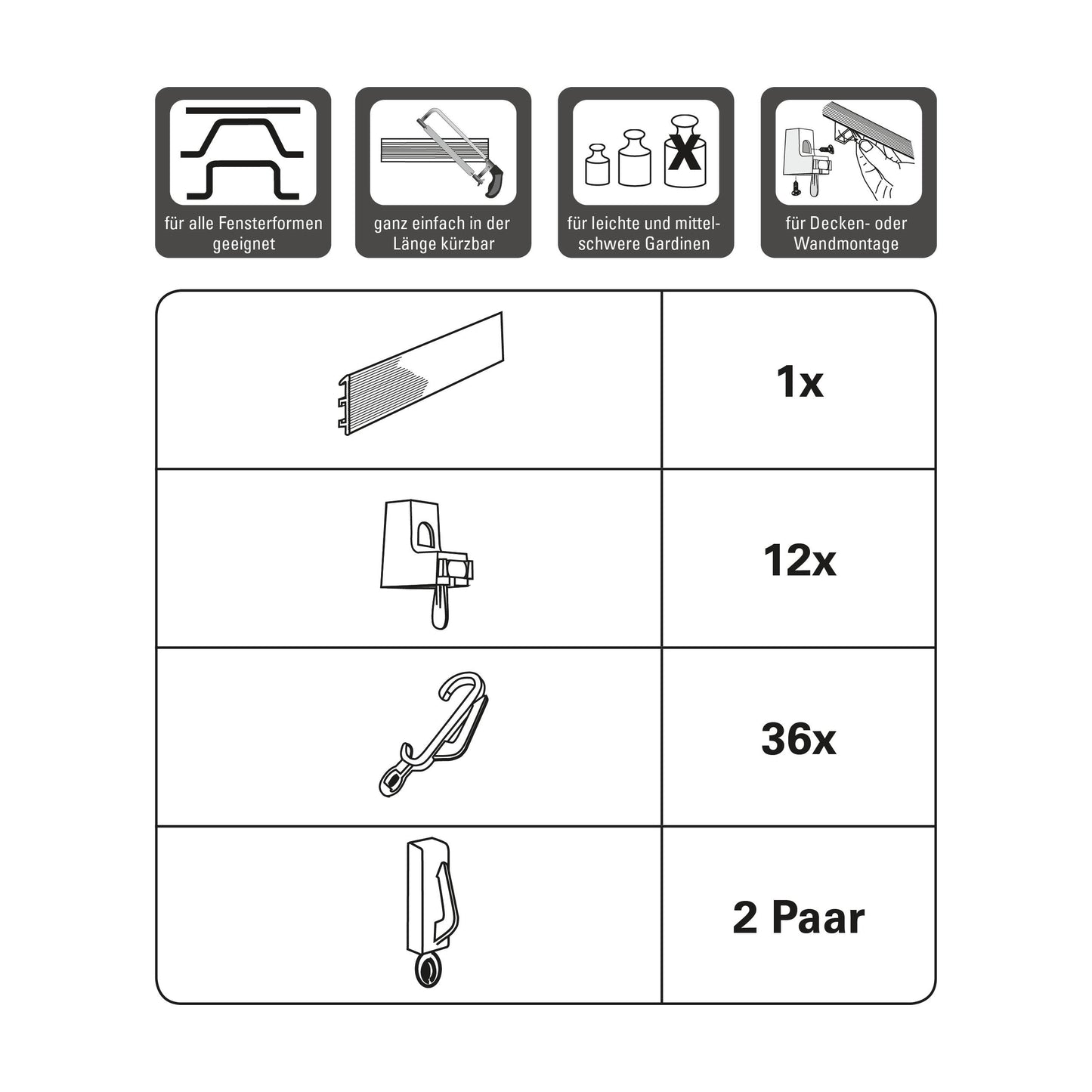 Șină de perdea Flexline 350 cm