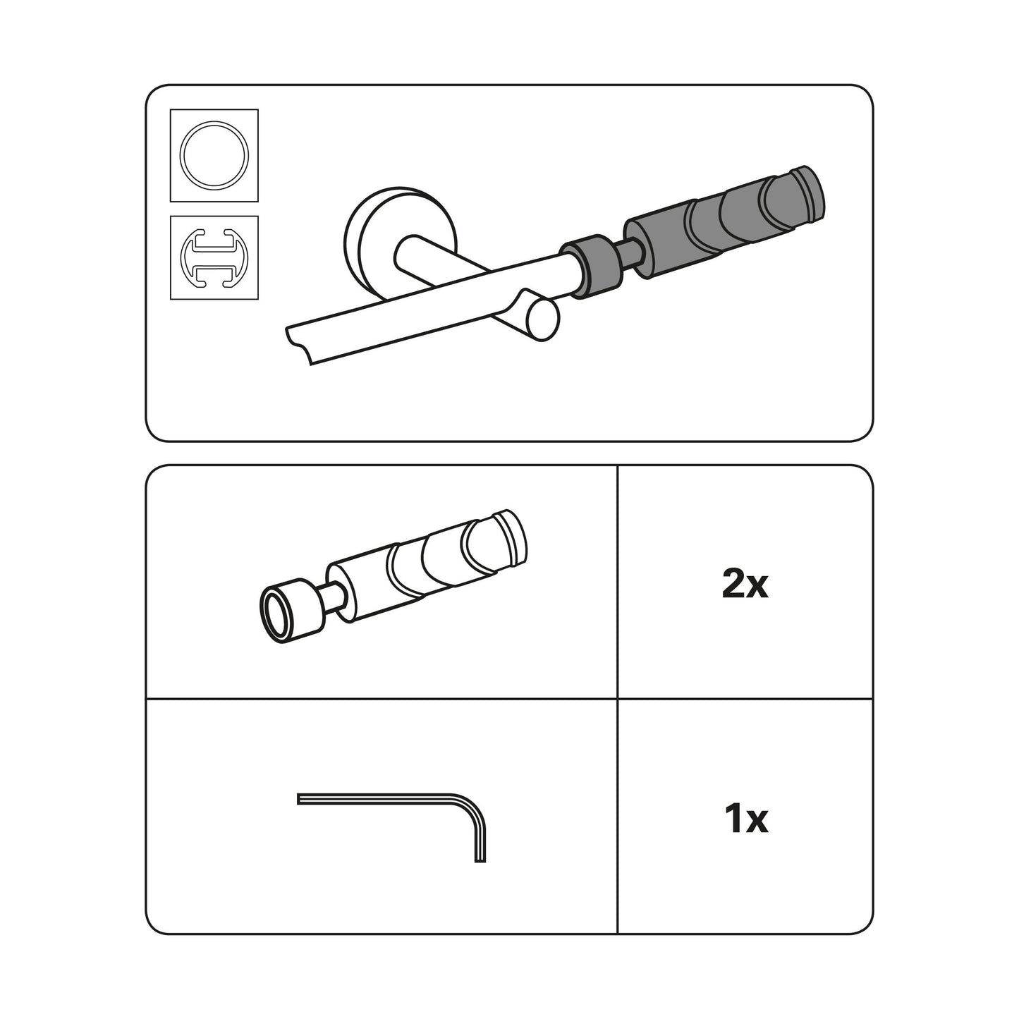 Capete Kira Tube 19mm Șampanie/Negru