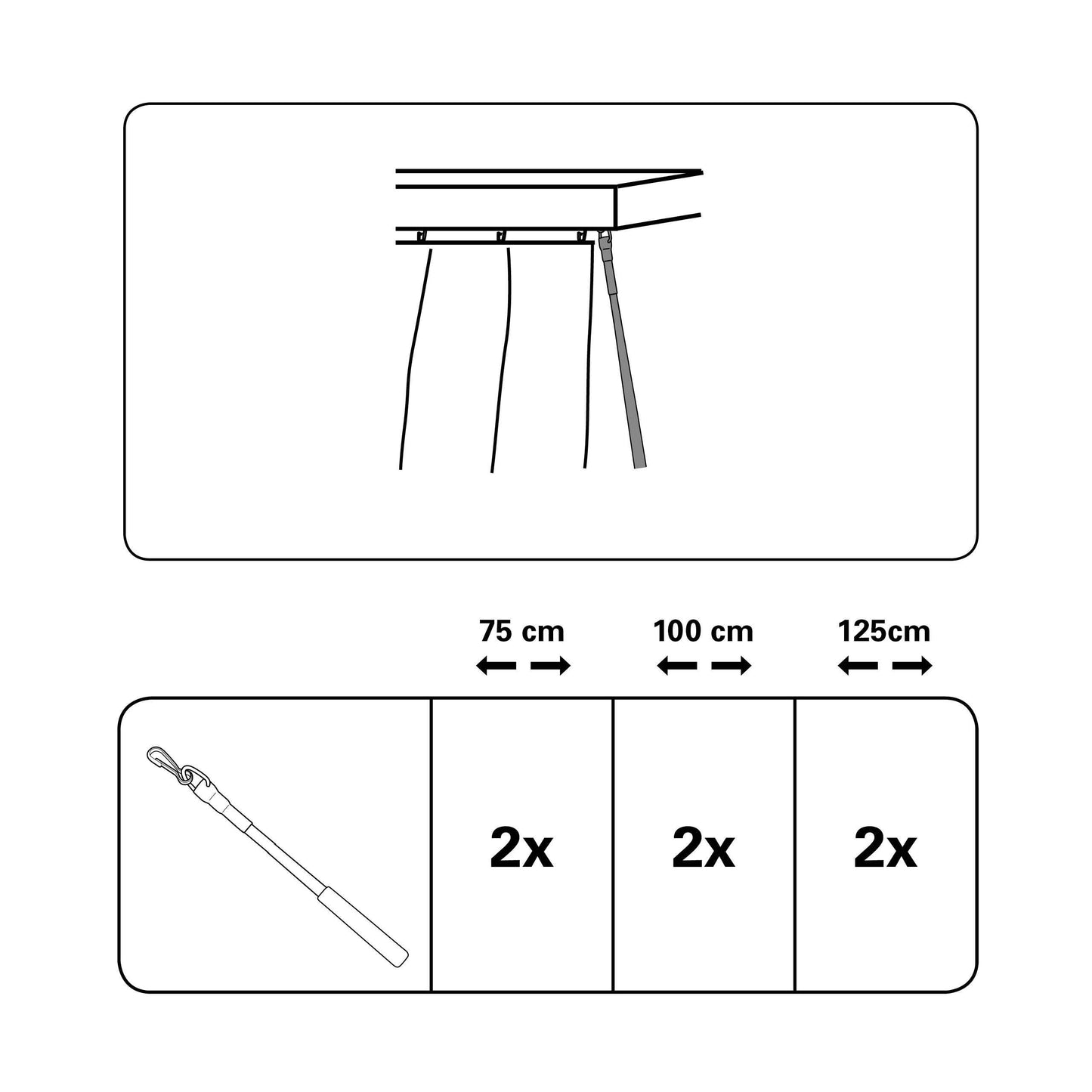 Vergea de acţionare, metal 75 cm